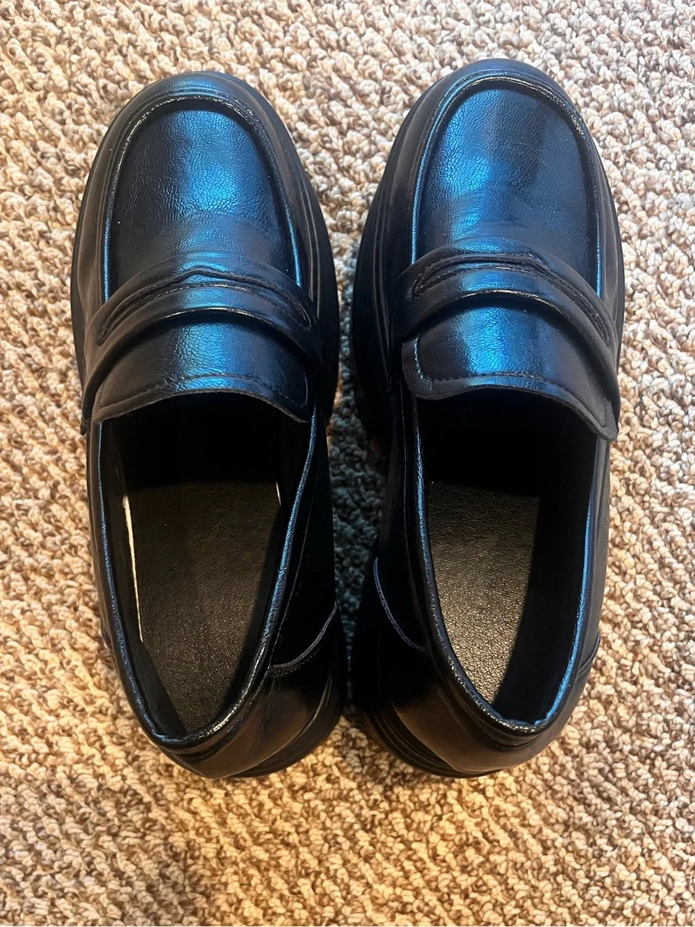 NWB🎉 Romwe Black Platform Matte Loafers Y2K